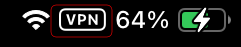 iOSステータスバーのVPNアイコン
