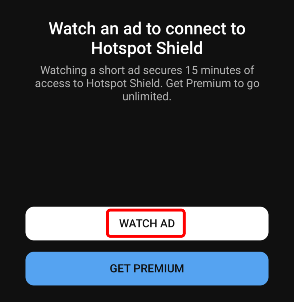 Hotspot Shield Android 使い方 1