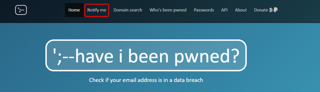 Have I Been Pwned メール通知 1