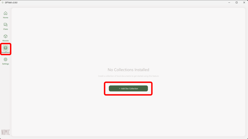 GPT4ALL LocalDocsの追加 1