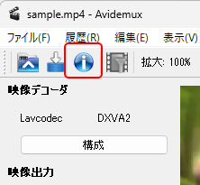 Avidemux 動画情報 1