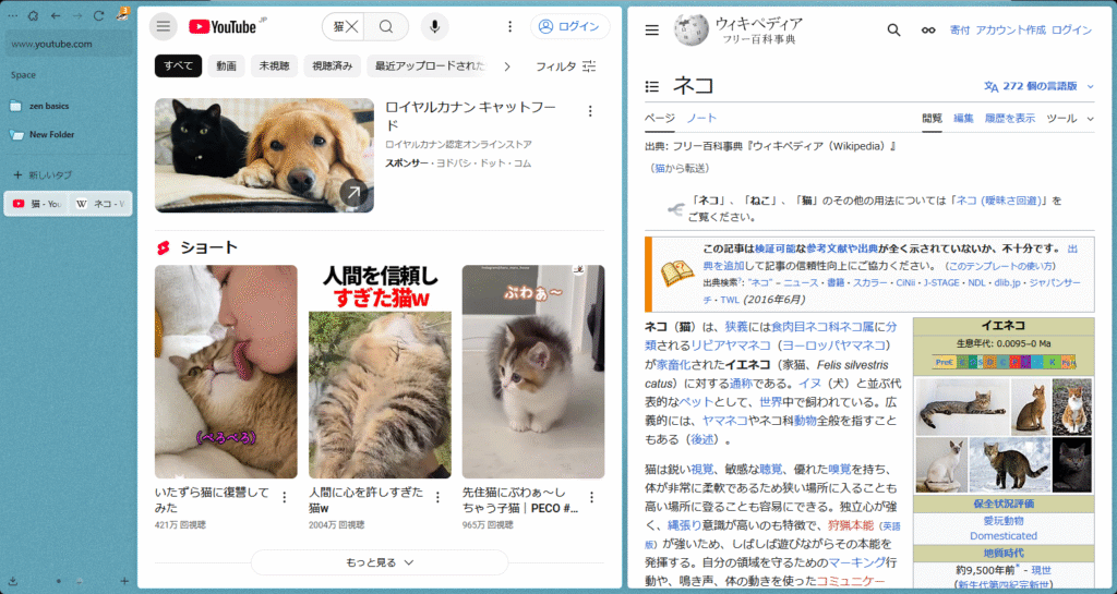 Zen Browser メイン画面 2