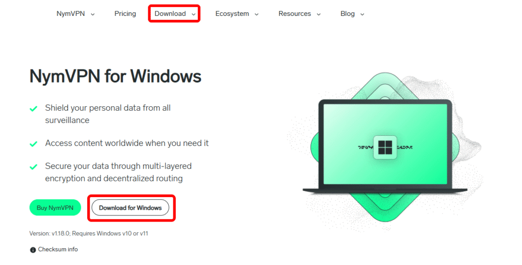 NymVPN インストール 1