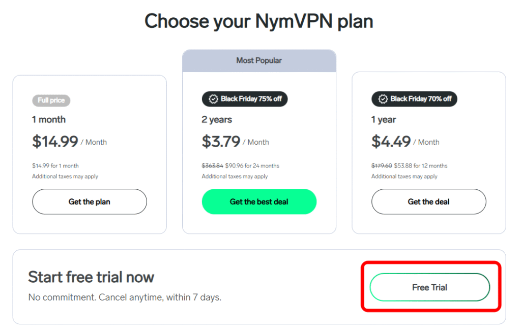 NymVPN アカウント登録 2
