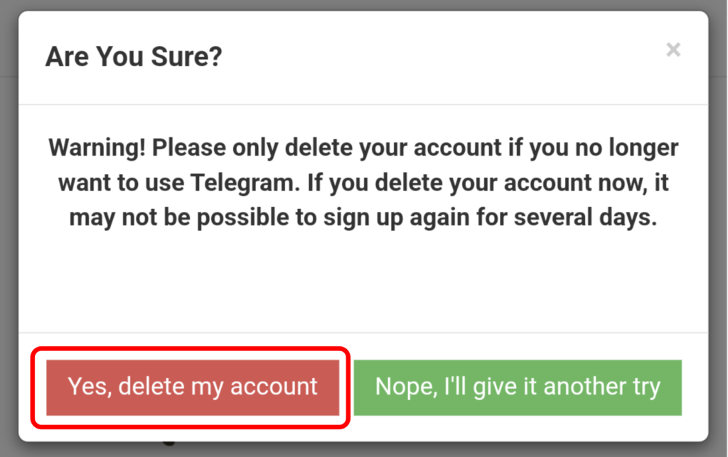 テレグラム アカウント削除 5